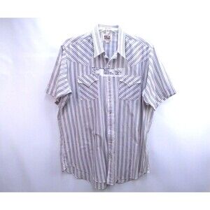 Ely Cattleman Men Pearl Snap Western Shirt Size XL Tallman Pocket Short Sleeve 5